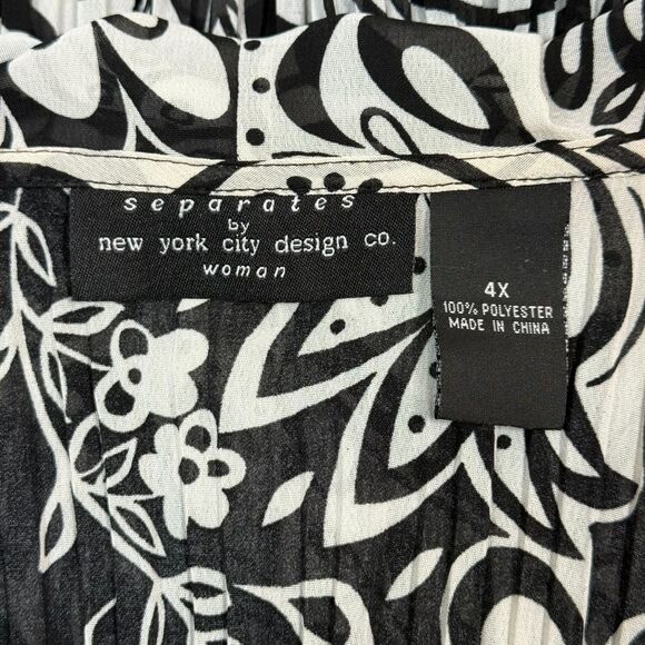 New York City Design Separates Sheer Blouse Women's 4XL Plus Size Paisley Shirt - Picture 6 of 7